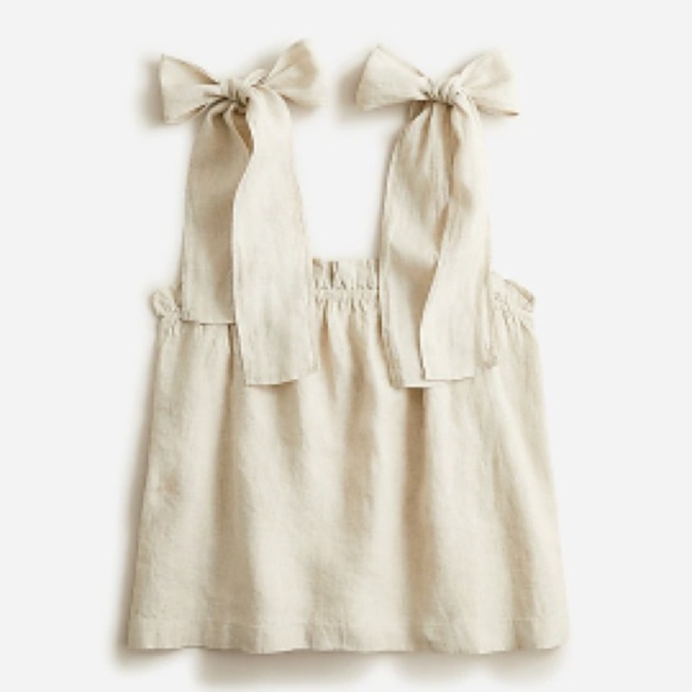 NWT J Crew Tie Shoulder Linen Tank